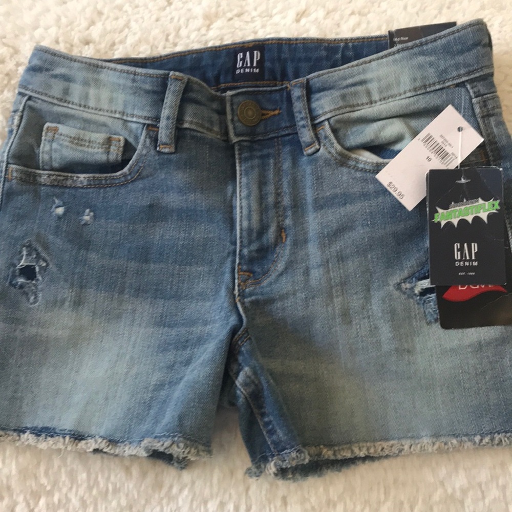Gap girls denim stretch shorts adjustable waist